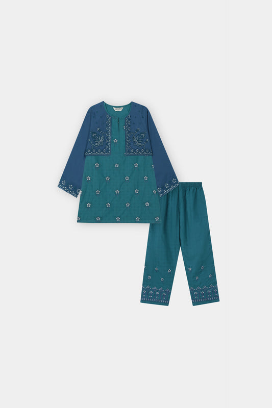 Aqua Blossom Ensemble - 4 Piece Suit