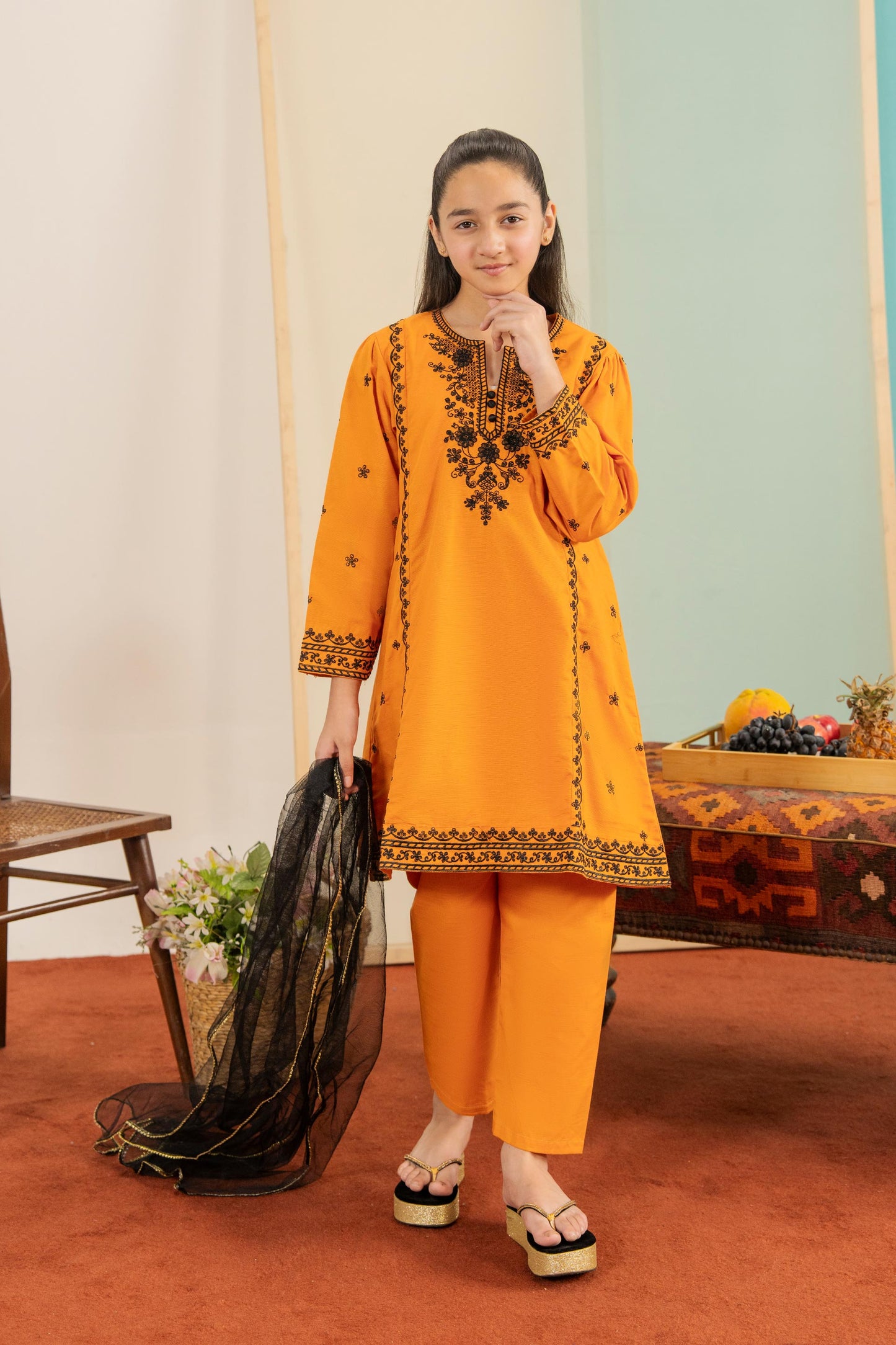 Sunehri Sunset -Khaddar 3Pcs Suit