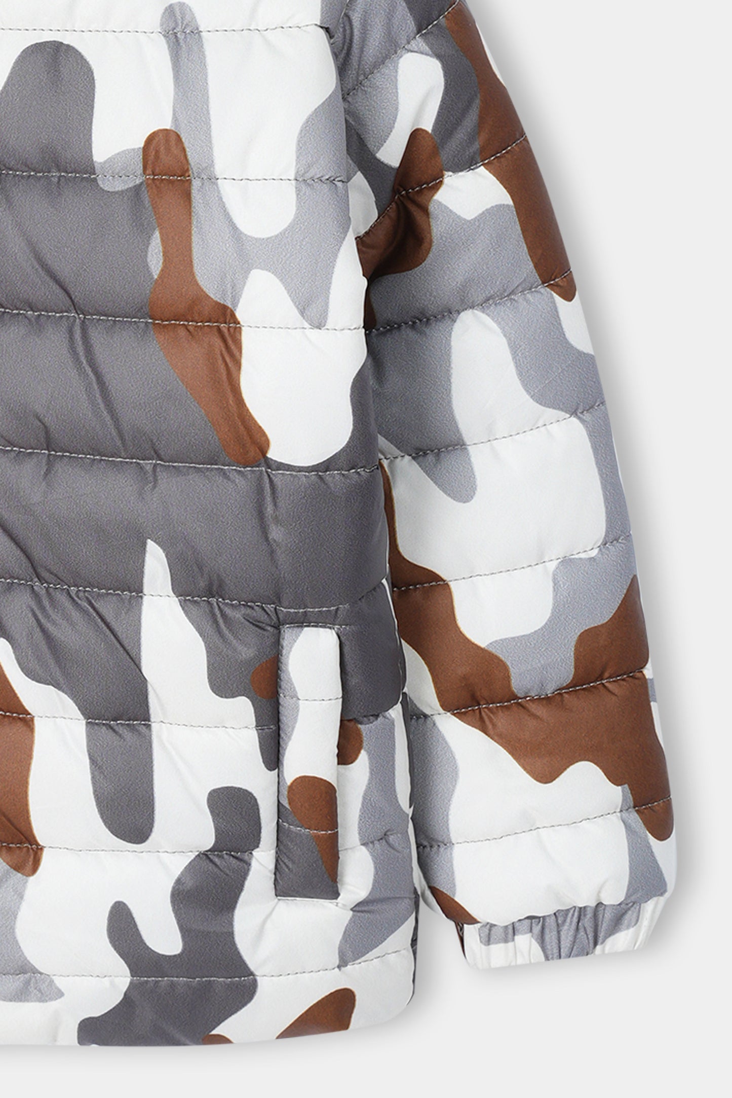 Children’s Quilted Puffer Jacket with Camouflage Print and Hood