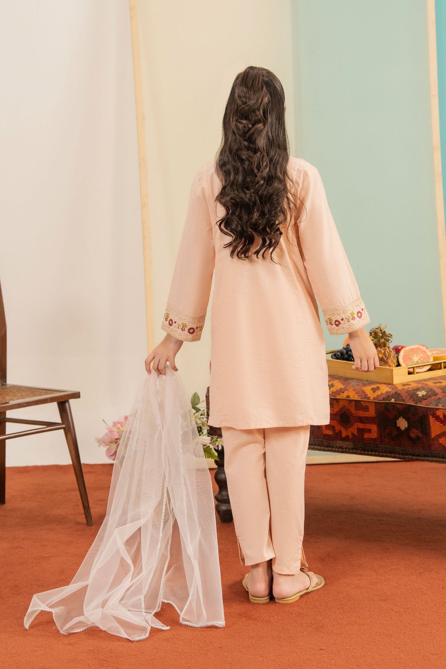 Peach Petal -Shamry 3 Pcs Suit