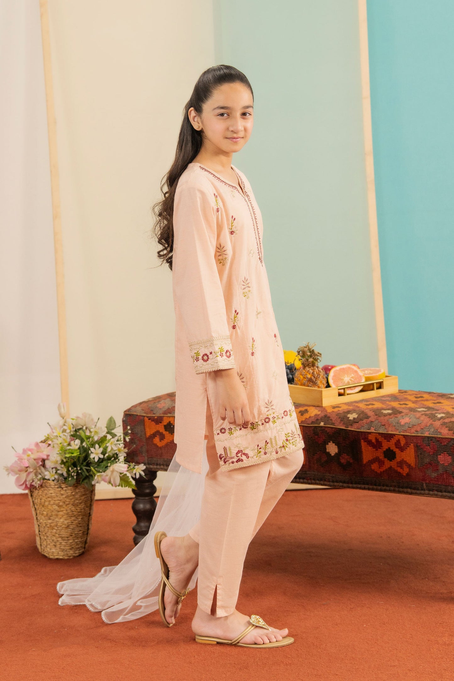 Peach Petal -Shamry 3 Pcs Suit