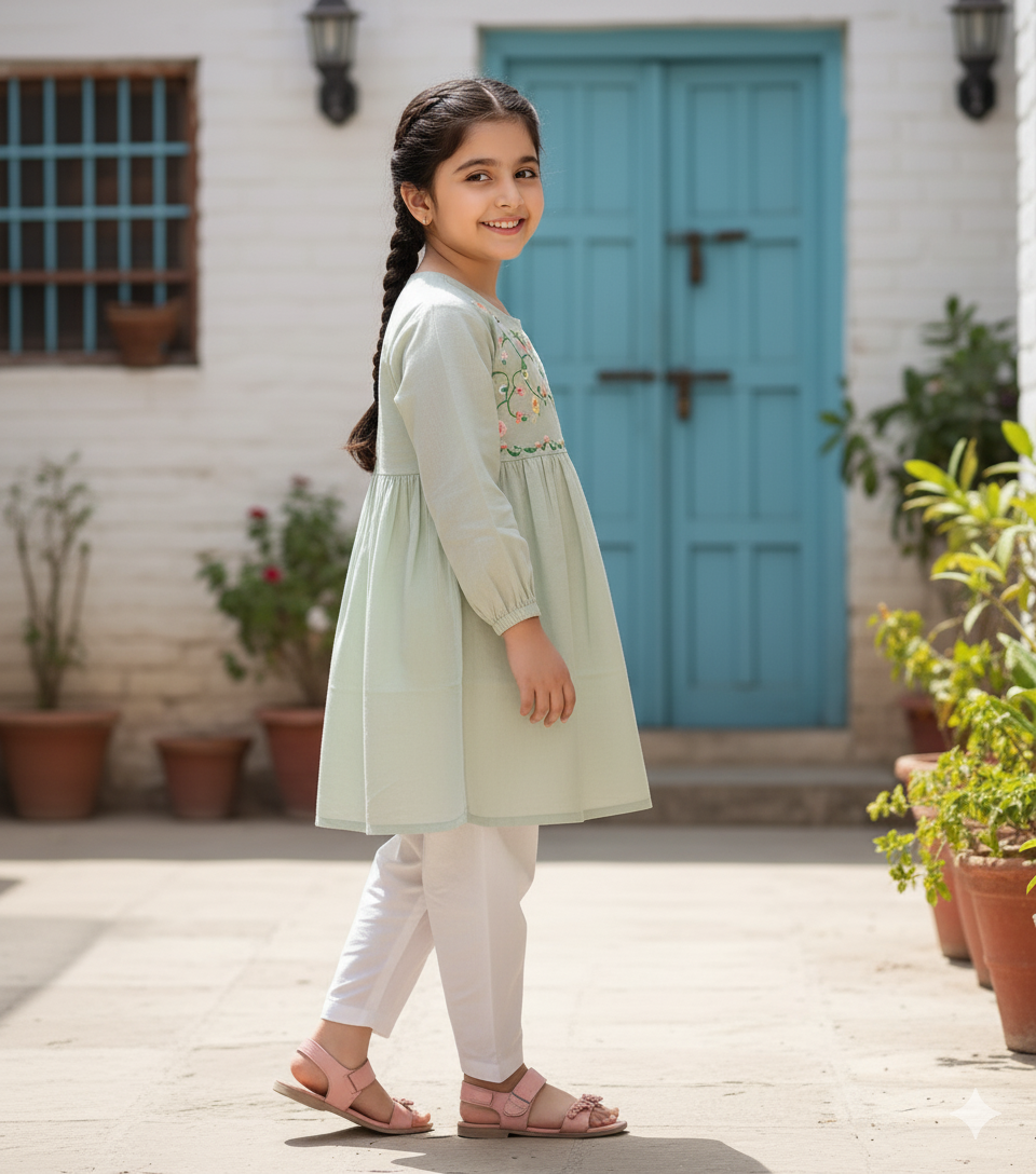 Mint Meadow -Light weight Denim Top